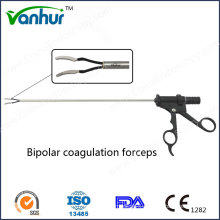 Surgical Laparoscopic Bipolar Coagulating Forceps, Plastic Handle